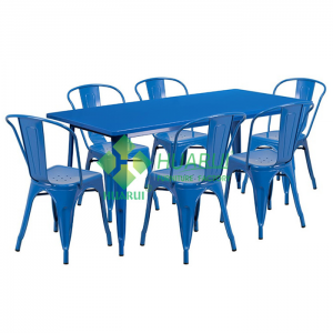 metal table set blue