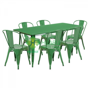metal table set green