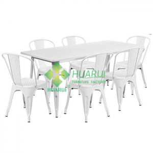 metal table set white
